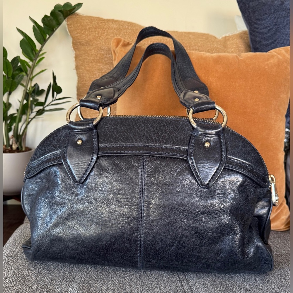 Marc by Marc Jacobs Dark Blue Leather Large Satchel with Silver/gold Hardware - Picture 2 of 15